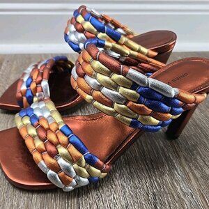 Dries Van Noten WOVEN METALLIC MULES